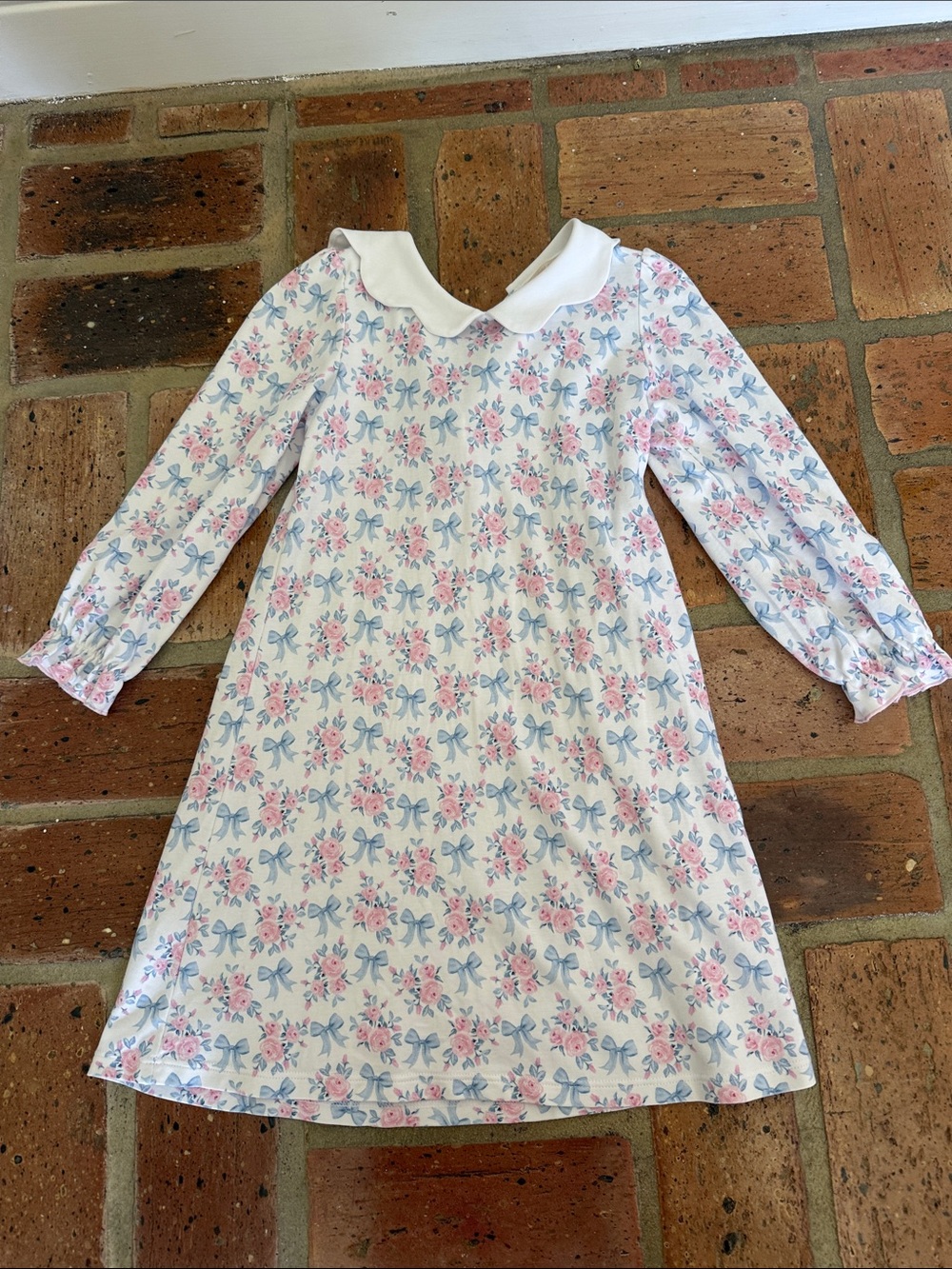 Pima Cotton Baby Club Chic Blue and Pink Floral Dress Size 5
